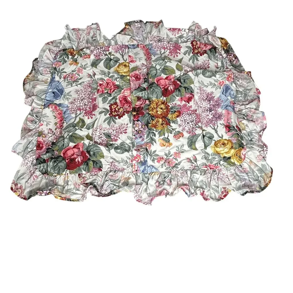 Vintage Ralph Lauren Allison Multi Floral Standard Pillow Ruffled Sham NIP - Picture 3 of 9